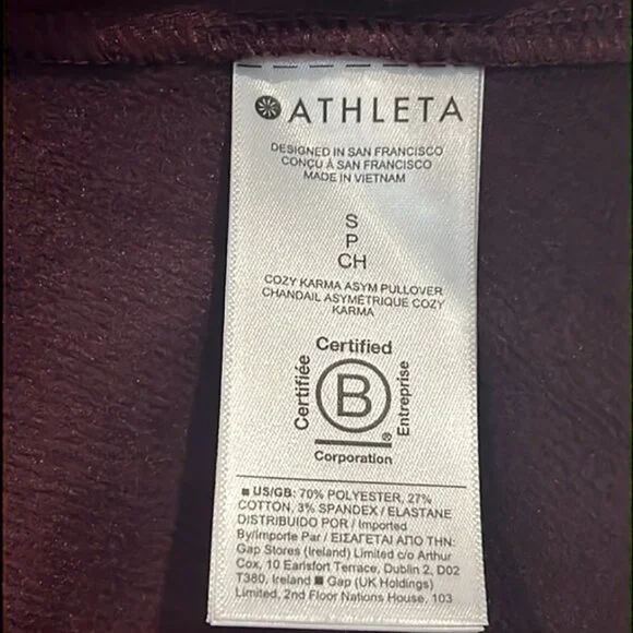 Athleta Decadent Chocolate Cozy Karma Asym Pullover size Small - Picture 15 of 16